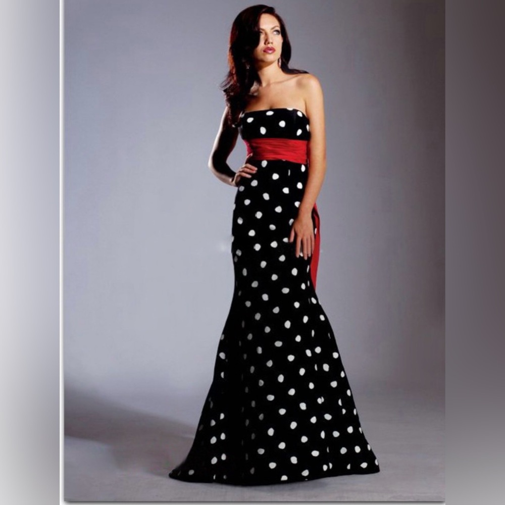 Jovani dress size 8. Style 8849# polka dots with red sash vintage? 2007